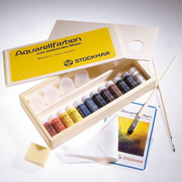 Stockmar Aquarellmalkasten, 12 Farben Holzkasette