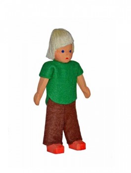 Puppenstubenpuppe Junge gro� blond