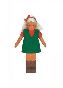 Puppenstubenpuppe M�del gro� blond